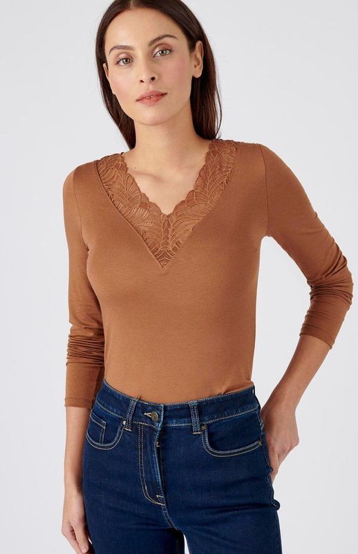 Damart - Thermolactyl - T-shirt met Lange Mouwen - Bruin - Dames