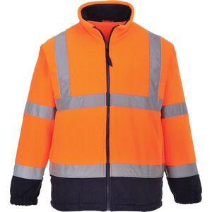 Fleece jack Hi-Vis Oranje/blauw Maat XL