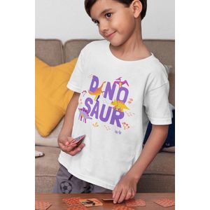 Shirt - Dinosaur - Wurban Wear | Grappig shirt | Leuk cadeau | Unisex tshirt | Kinderkleding jongens | Dino | Dinosaurus | Dinosaurus speelgoed | Dino pak | Baby kleding jongens | Wit