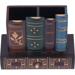 Vintage Retro Patroon Pen Potlood Houder Cup - 3 Compartiment Bureau Organizer - Kantoorbenodigdheden Opslag Caddy .