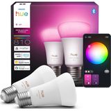 Philips - Hue Smart lamp - Wit & Kleur - E27 - Peer A60 - 2 stuks