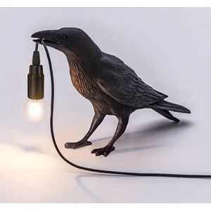 Decoratieve vogel lamp - Raaf - LED Gloeilamp - Bureau - Tafel - Kantoor - Warm licht - Snoer
