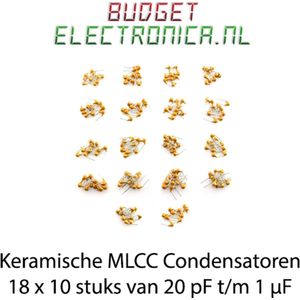 Keramische Condensator Pakket 180 Stuks 20pF t/m 1uF 50V