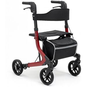 Rollator Plaza Lite Alu - Lichtgewicht - Anti-lek banden - Soft banden - Rood