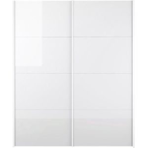 Veto kledingkast 2-deurs B 182 cm, wit en wit hoogglans.