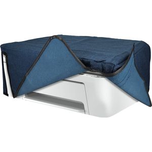 kwmobile printer hoes geschikt voor HP DeskJet 4120e / DeskJet 4155e case - Linnen cover - Stofhoes voor printer in blauwgrijs