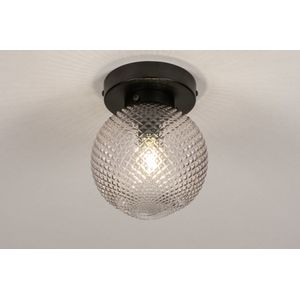 Lumidora Plafondlamp 74156 - Plafonniere - MANTUA - E14 - Zwart - Grijs - Bruin - Glas - ⌀ 15 cm