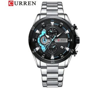 Curren® Heren Horloge - Sportief - inclusief Verstelset - Sporthorloge - Zilver - Cadeau tip - Geschenkset