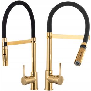 Vento Keukenkraan Goud - Flexibele Uittrekbare Uitloop