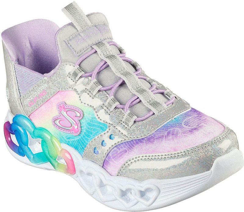 Skechers - Bungee Sneaker - Zilver - Verlichte Instappers