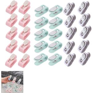 30 stuks antislip quiltclips - bevestigingsclips voor lakens en quilts - anti-verplaatsingsclips voor quilts - antislipclips - gordijnclips - Geschikt voor het bevestigen van gordijnen, dekbedden en lakens -roze, groen en paars