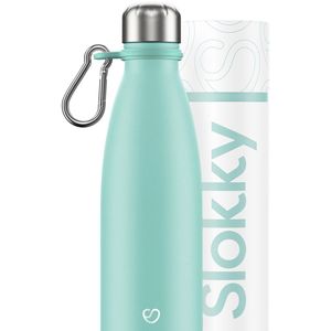 Slokky - Pastel Green Thermosfles & Karabijnhaak - 500ml