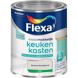 Flexa - Mooi Makkelijk Keukenkasten Mat - Muurverf - Serene Sandstone - Kleur van het jaar 2025 - Mengverf - 0.75 Liter