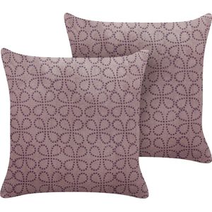 LARKSPUR - Sierkussen set van 2 - Roze - 45 x 45 cm - Fluweel