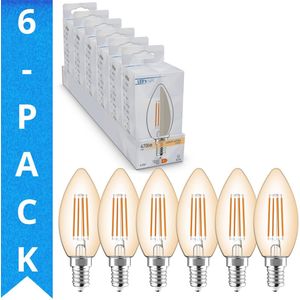 LED's Light LED Lampen Kaars E14 - helder glas - Warm wit licht - 470 lm - 6PACK