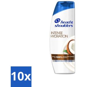 10 x Head & Shoulders - Anti-Roos Shampoo - Intense Hydration - Met Kokosolie - 285 ml - Haar Verzorging - Roze Bestrijding - Gehydrateerde Hoofdhuid - Gezonde Hoofdhuid