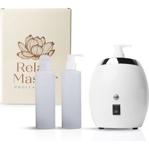 Relax Master® Massage Olie Verwarmer 2.0 - Inclusief 2 Dispensers - Warme Massageolie voor Massageliefhebbers - Massage apparaat - Wellness