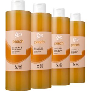 Etos Shampoo voordeelverpakking - Peach - Vegan - 4 x 500 ml