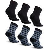DANISH ENDURANCE - Katoenen Dress Socks - Zwart Streep - 6 Paar
