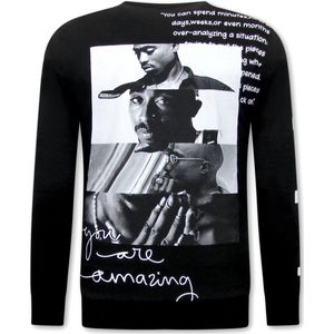 Heren 2Pac Sweater - Zwart