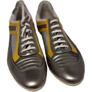 HORNET by Botticelli- SNEAKER-OSLO-ACCIATO-LEER-SILVER/YELLOW-40