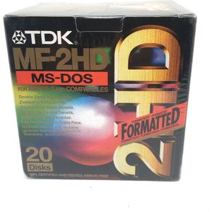 TDK MF-2HD MS-DOS Floppy Diskettes 20 Pack / TDK Floppy Diskettes.