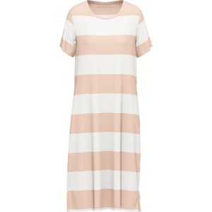TOM TAILOR Stretch Cotton dames lang nachthemd - ronde hals - peach - Maat 34