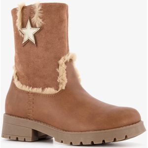 Blue Box meisjes enkellaarsjes met imitatiebont cognac - Maat 38