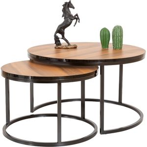 Meubelsofa Salontafel Set | Set van 2 | Luxe design | Bijzettafel | Sofa tafel Ovaal | Woonkamer tafel | Salontafels Rond Ø80 Ø70