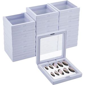 24 stuks opbergdozen voor kunstnagels 3D drijvend druk op display van kunststof vierkant voor presentatie van sieraden halskettingen oorbellen ringen 3 cm.