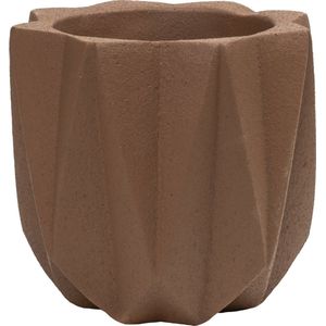 QUVIO Bloempot cement - bloempot - bloempotten - bloempotten voor binnen - bloempotten voor buiten - Pot - Bloem potten - Plantenpotten - 15 x 15 x 14 cm - Bruin