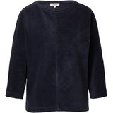 s.Oliver - Sweatshirt - Marine - Corduroy - Losse Pasvorm - Driekwart Mouw