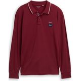 Tom Tailor Piqué poloshirt met lange mouwen en logoprint