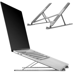 Accezz Laptop Standaard - Verstelbare Laptop Stand - Geschikt voor alle Laptops - Lichtgewicht en Inklapbaar - Grijs