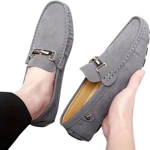 Livano Loafers Heren - Met Hak - Herenschoenen - Instappers - Grijs - Maat 39.5