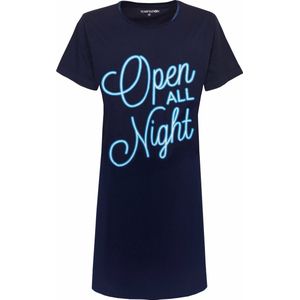 Temptation Dames Nachthemd - Bigshirt - Navy Blauw - Maat S
