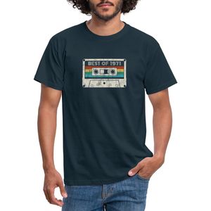 50e Verjaardag Vintage Best Of 1971 Retro Cassette T-Shirt Heren