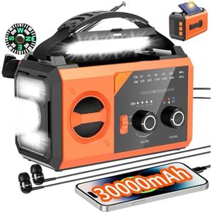 Draagbare Noodradio met Oplaadfunctie - 8-in-1 AM/FM Solar Radio met Powerbank en Verlichting