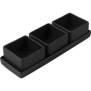 Gusta - Tapasschaaltjes - Sausschaaltje - Serveren - Zwart - 23x8x5,1cm