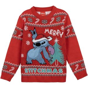 Disney Lilo & Stitch Merry Stitchmas Kersttrui - Rood - 100% Polyester (6 jaar)