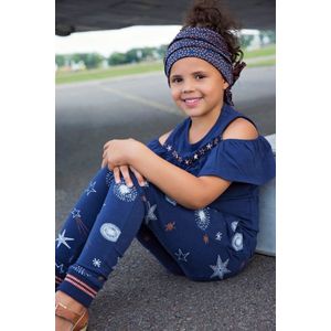 DJ Dutchjeans meisjes t-shirt met sterretjes Navy