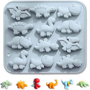 Siliconen vormen bakken voor dinosaurus - Zachte geleivorm voor snoep, gelei en chocolade (blauw)