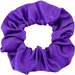 Scrunchies 2 stuks in effen kleur voor dames en meisjes - donkerpaars - Haarelastiekjes - Haarsieraden