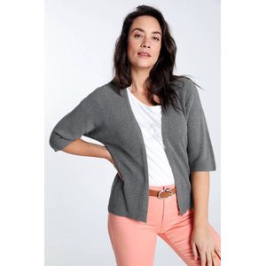 Cassis Effen, geribbelde cardigan in viscose met lurex