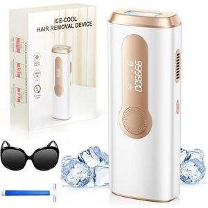 AB SHOP Laser Ontharingsapparaat - Epileerapparaat voor Mannen en Vrouwen - Permanent - Pijnloos - Incl. Scheermes en Beschermingsbril