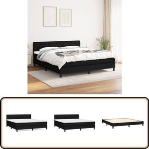 vidaXL Boxspring Zwart 160x200 cm met Matras Boxspringbed - Boxspring - Tweepersoonsbed - Slaapcomfort - Matras