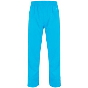 Neon blauwe lichtgewicht regenbroek met volledige rits L