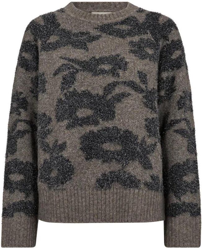 Freequent - FQpantea 207132 - Trui - Morel Melange - Gebreid met Lurexdraad