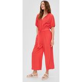 Jumpsuit - Effen - Gevoerde Zoom - Halve Mouw - Losse Pasvorm