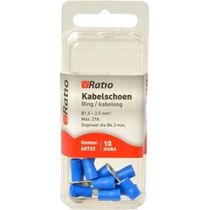 Ratio® Kabelschoen Ring/kabeloog 1,5-2,5mm² - ?4mm - Blauw - 10st in blister